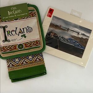Irish Liam Blake Photographic Print and vintage linen towel set